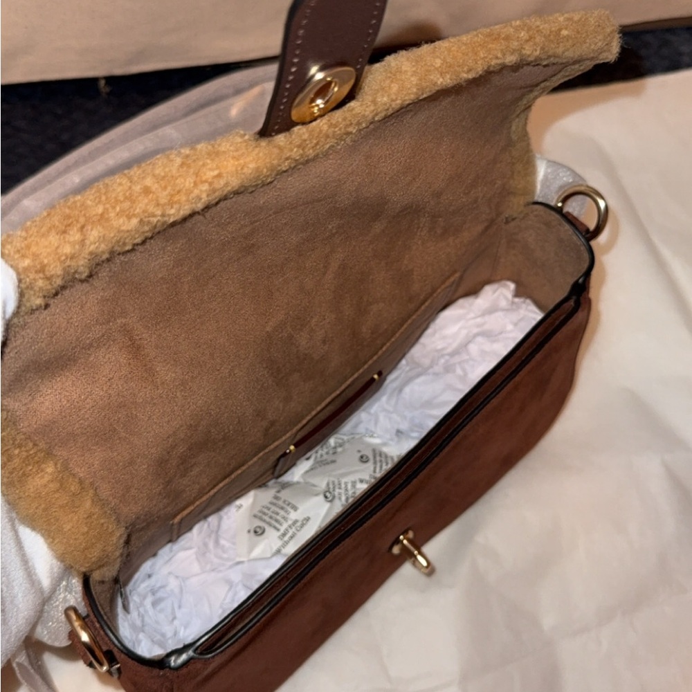 Hadley Shoulder Bag in Suede and Shearling - Picture 9 of 13